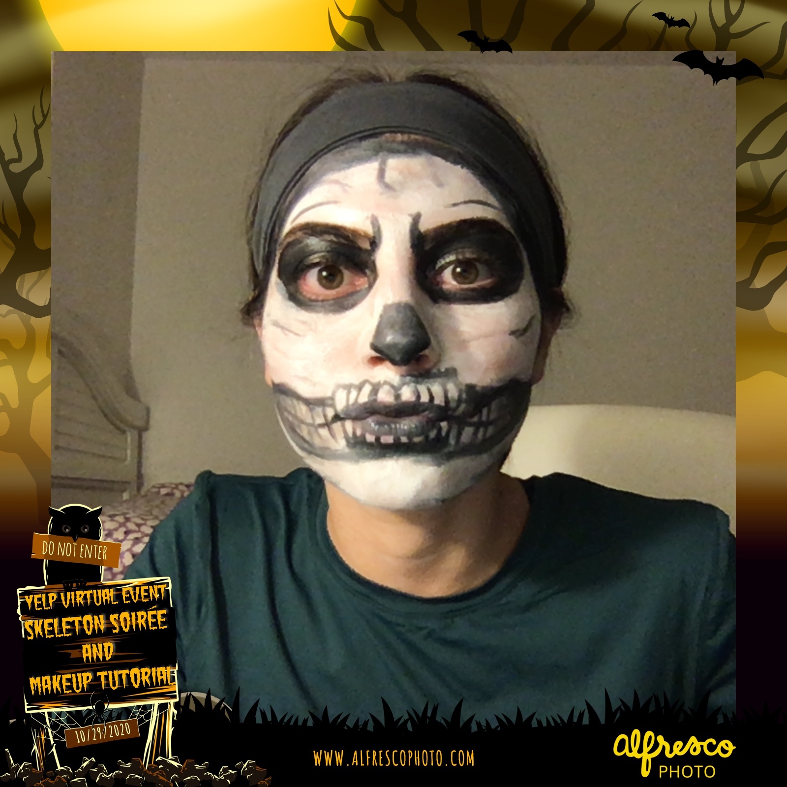 Yelp Skeleton Makeup Tutorial | View more photos from the event at events.alfrescophoto.com/u/AlfrescoPhoto/Yelp-Skeleton-Makeup-Tutorial